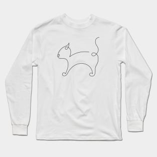 One line cat Long Sleeve T-Shirt